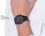 Fossil Neutra Black Stainless Steel Dial Chronograph Quartz Watch For Gents Fs5474 Watch