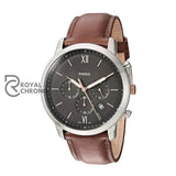 Fossil Neutra Brown Leather Strap Gray Dial Chronograph Quartz Watch For Gents Fs5408 Watch