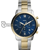 Fossil Neutra Two-Tone Stainless Steel Blue Dial Chronograph Quartz Watch For Gents Fs5706 Watch