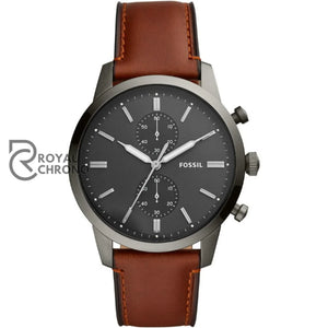 Fossil Townsman Amber Leather Strap Gray Dial Chronograph Quartz Watch For Gents Fs5522 Watch