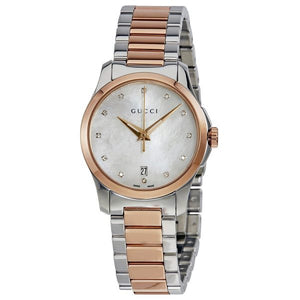 Gucci Women’s Swiss Made Quartz Stainless Steel Mother of pearl Dial 27mm Watch YA126544