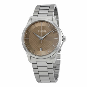 Gucci G-Timeless Stainless Steel Brown Unisex Quartz Watch YA126445