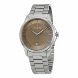 Gucci G-Timeless Stainless Steel Brown Unisex Quartz Watch YA126445