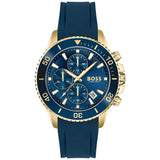 Hugo Boss Men’s Quartz Blue Silicone Strap Blue Dial 46mm Watch 1513965