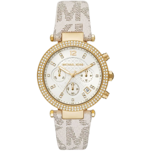 Michael Kors Women’s Quartz White Leather Strap White Dial 39 mm Watch MK6916