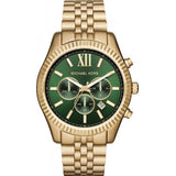 Michael Kors Men’s Quartz Stainless Steel Gold Tone Green Dial 45mm Watch MK8446