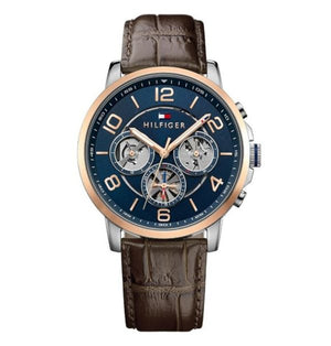 Tommy Hilfiger Men’s Quartz Leather Strap Blue Dial 44mm Watch 1791290