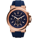 Michael Kors Men’s Chronograph Silicone Strap Blue Dial 49mm Watch MK8295