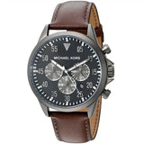 Michael Kors Men’s Quartz Brown Leather Strap Black Dial 45mm Watch MK8536