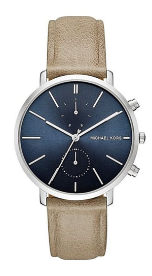 Michael Kors Men's Jaryn Blue Dial Leather Band Watch MK8540