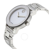 Movado Women's BOLD Iconic Metal Stainless Steel Watch with Flat Dot Glitter Dial Silver 3600334