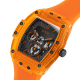 Guess Men’s Quartz Orange Silicone Strap Navy Blue Dial 42mm Watch GW0203G10