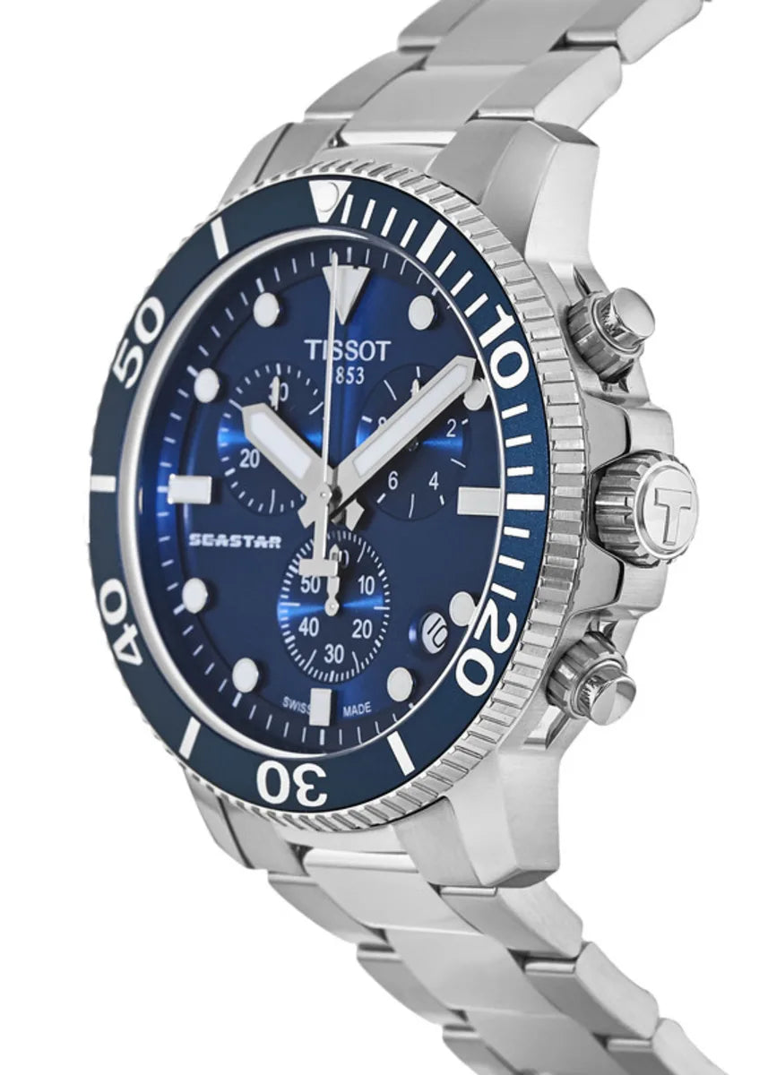 TISSOT  Seastar 1000 Chronograph Blue Dial Steel Men's Watch Ref :  T120.417.11.041.00