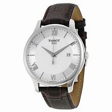 TISSOT  Tradition Silver Dial Brown Leather Men's Watch Ref : T063.610.16.038.00