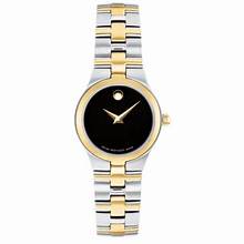 Movado Women’s Quartz Swiss Made Gold Two Tone Stainless Steel Black Dial 26mm Watch 0607445