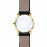 Movado Women's Gold Stainless Steel Leather Strap Black 28mm 0607319