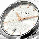 Gucci Men’s Swiss Made Quartz Silver Stainless Steel White Dial 38mm Watch YA126442