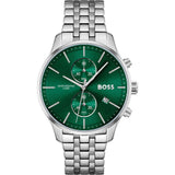 Hugo Boss Men’s Quartz Silver Stainless Steel Green Dial 42mm Watch 1513975