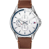 Tommy Hilfiger Men’s Quartz Leather Strap White Dial 44mm Watch 1791614