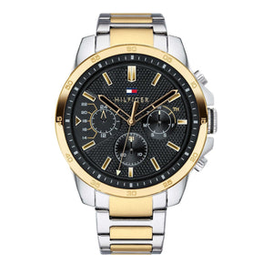 Tommy Hilfiger Men's Quartz Stainless Steel Black Dial 46mm Watch 1791559