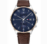 Tommy Hilfiger Men’s Quartz Leather Strap Blue Dial 44mm Watch 1791712