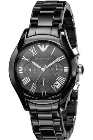 Emporio Armani Women's AR1401 Ceramic Black Chronograph Dial Watch