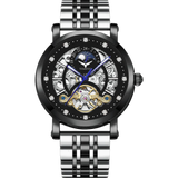 Steller Tourbillon With Dual tone Bracelet - Silver Black