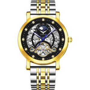 Steller Tourbillon With Dual tone Bracelet - YellowGold Black