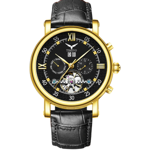 Vortex Tourbillon With Strap - YellowGold Black