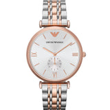 Emporio Armani Men’s Quartz Two Tone Stainless Steel Silver Dial 40mm Watch - AR1677