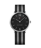 Tommy Hilfiger Men's Quartz Nylon Strap Black Dial 40mm Watch 1791329