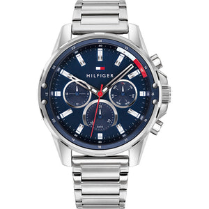 Tommy Hilfiger Men's Quartz Stainless Steel Blue Dial 44mm Watch 1791788